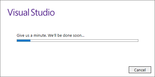 Visual Studio Give us a minute
